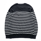 Polo Ralph Lauren ピマコットン ニット セーター XL ブラック ボーダー スモールポニー ロゴ 刺繍 PIMA COTTON