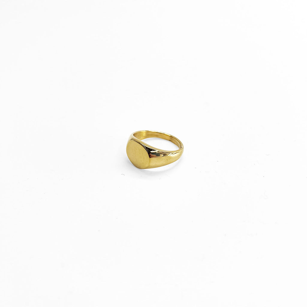 Oval Signet Ring オーバル シグネットリング 印台リング 指輪 21号 ゴールド