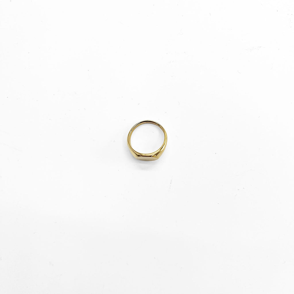 Oval Signet Ring オーバル シグネットリング 印台リング 指輪 21号 ゴールド