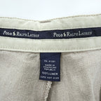 Polo Ralph Lauren 90年代 プリーツショーツ ショートパンツ L ベージュ 麻 2タック