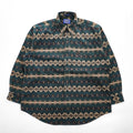 PENDLETON 100% Cotton Southwestern Print Button-Down Long Sleeve Shirt Size L Green