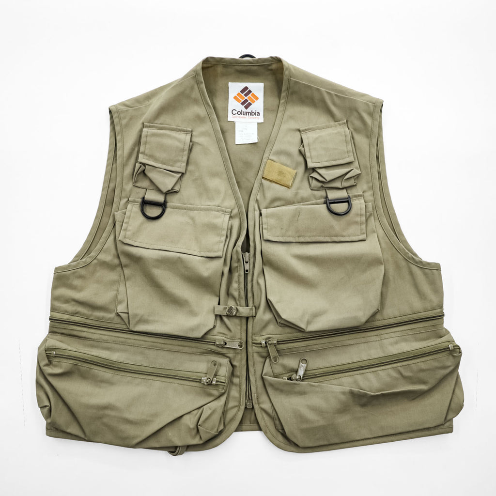 Columbia 1980s Vintage Vest, Size S, Beige, 65/35 Cloth, Item No. 1142