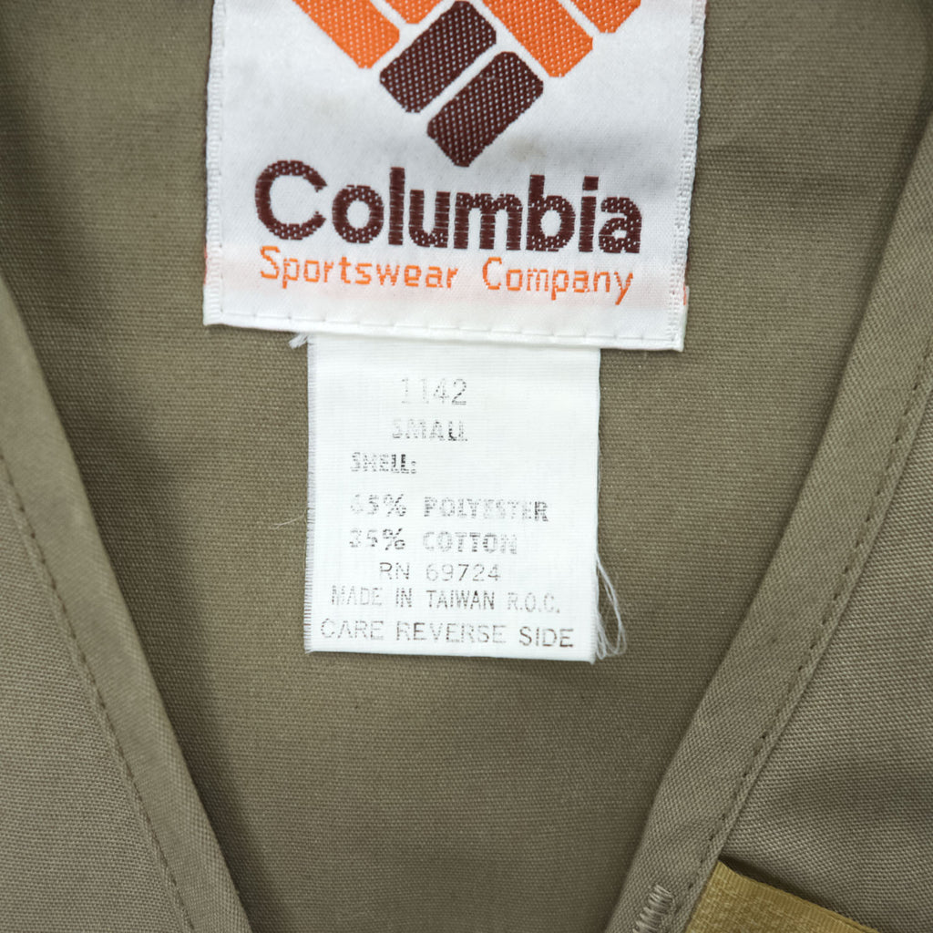 Columbia 1980s Vintage Vest, Size S, Beige, 65/35 Cloth, Item No. 1142