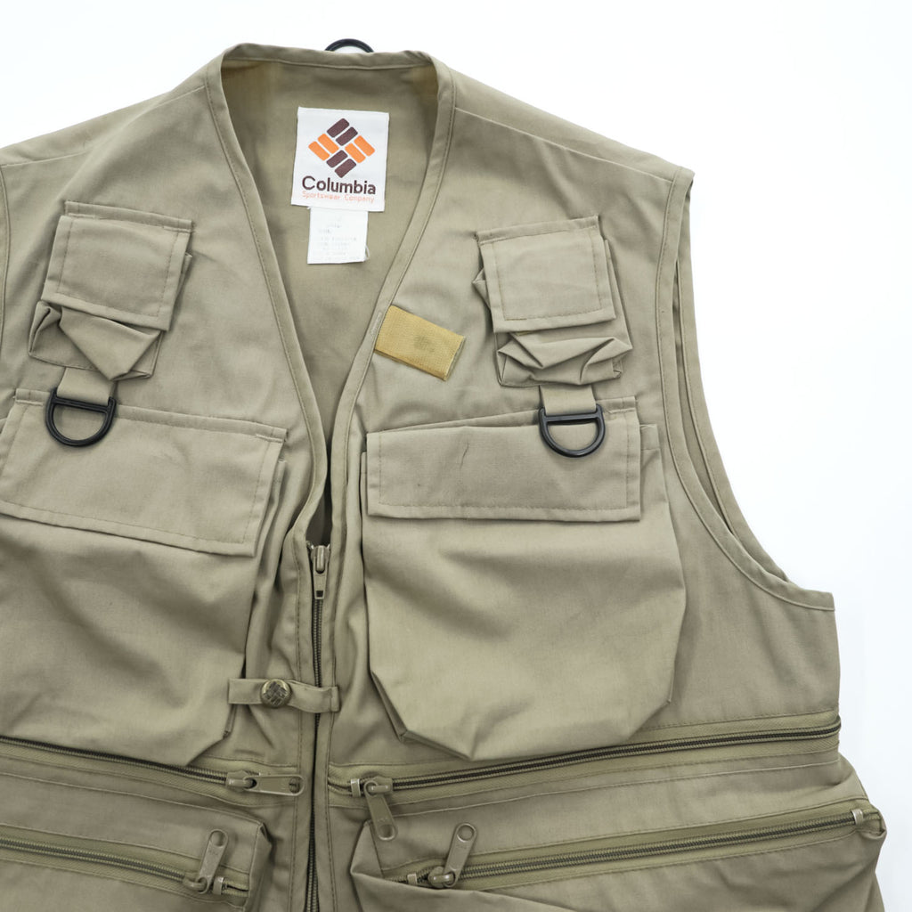 Columbia 1980s Vintage Vest, Size S, Beige, 65/35 Cloth, Item No. 1142