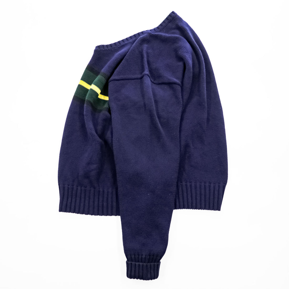 Polo Ralph Lauren 90年代 Vネック ニット セーター XL ネイビー ローゲージ 100％コットン