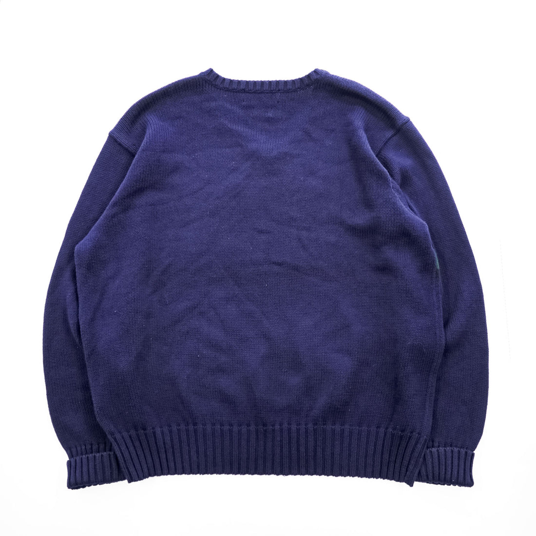 Polo Ralph Lauren 90年代 Vネック ニット セーター XL ネイビー ローゲージ 100％コットン