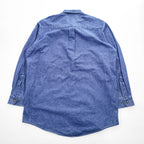 Dickies 長袖デニムシャツ L インディゴ ブルー ボタンダウン 胸ポケット GL300SNB