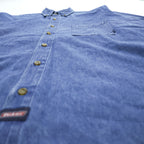 Dickies 長袖デニムシャツ L インディゴ ブルー ボタンダウン 胸ポケット GL300SNB