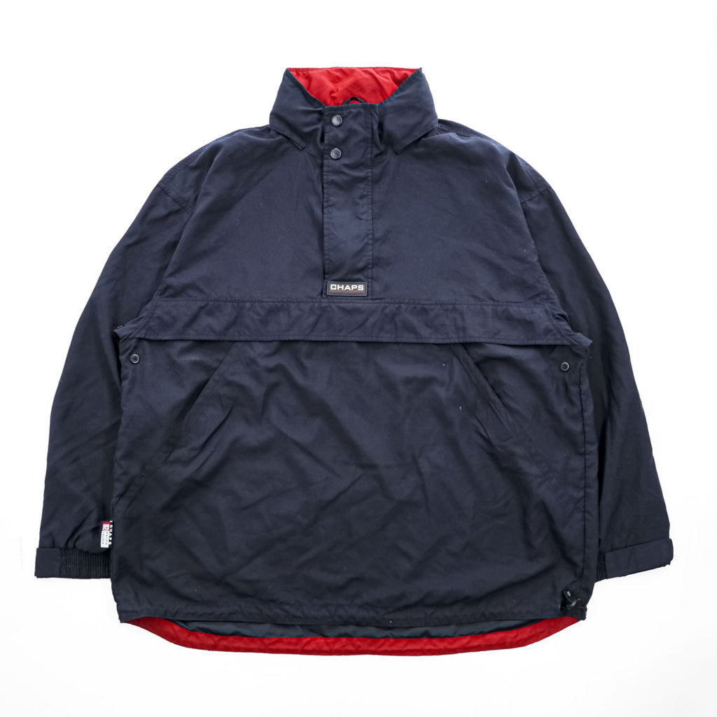 CHAPS Ralph Lauren 90年代 フード収納式 アノラックパーカー L ネイビー ドローコード ロシア製