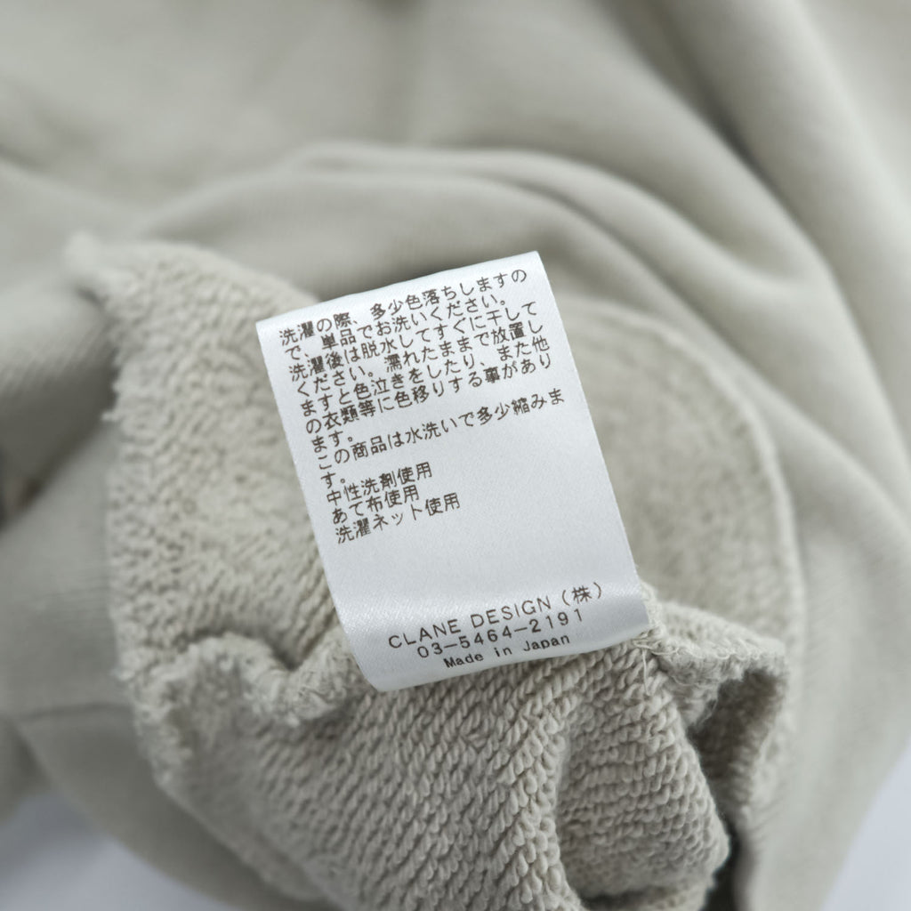 CLANE HOMME 日本製 スウェット トレーナー S ベージュ ワイド 短丈 サイドポケット 28105-0681