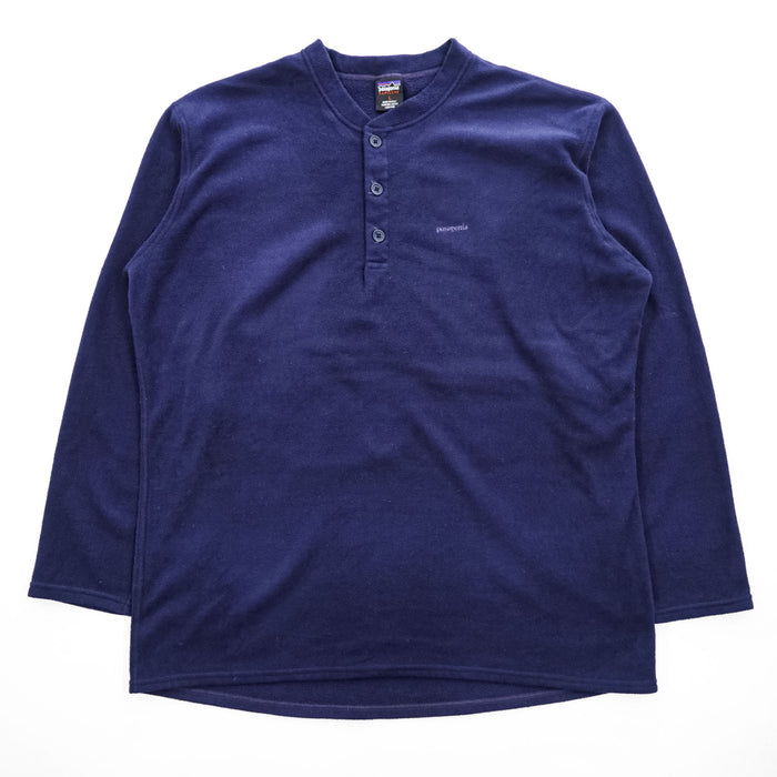 Patagonia USA製 90年代 キャプリーン CAPILENE ヘンリーネック フリーストップ プルオーバー L ネイビー 99年製 ハーフボタン