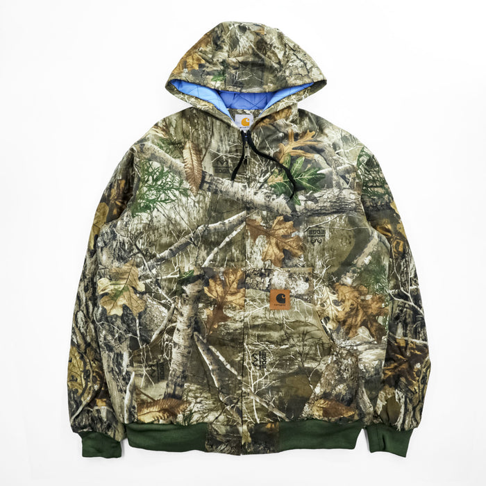 carhartt リメイク 再構築 リアルツリーカモ アクティブジャケット パーカー ブルゾン L カーキ ダック地 コットン キャンバス
