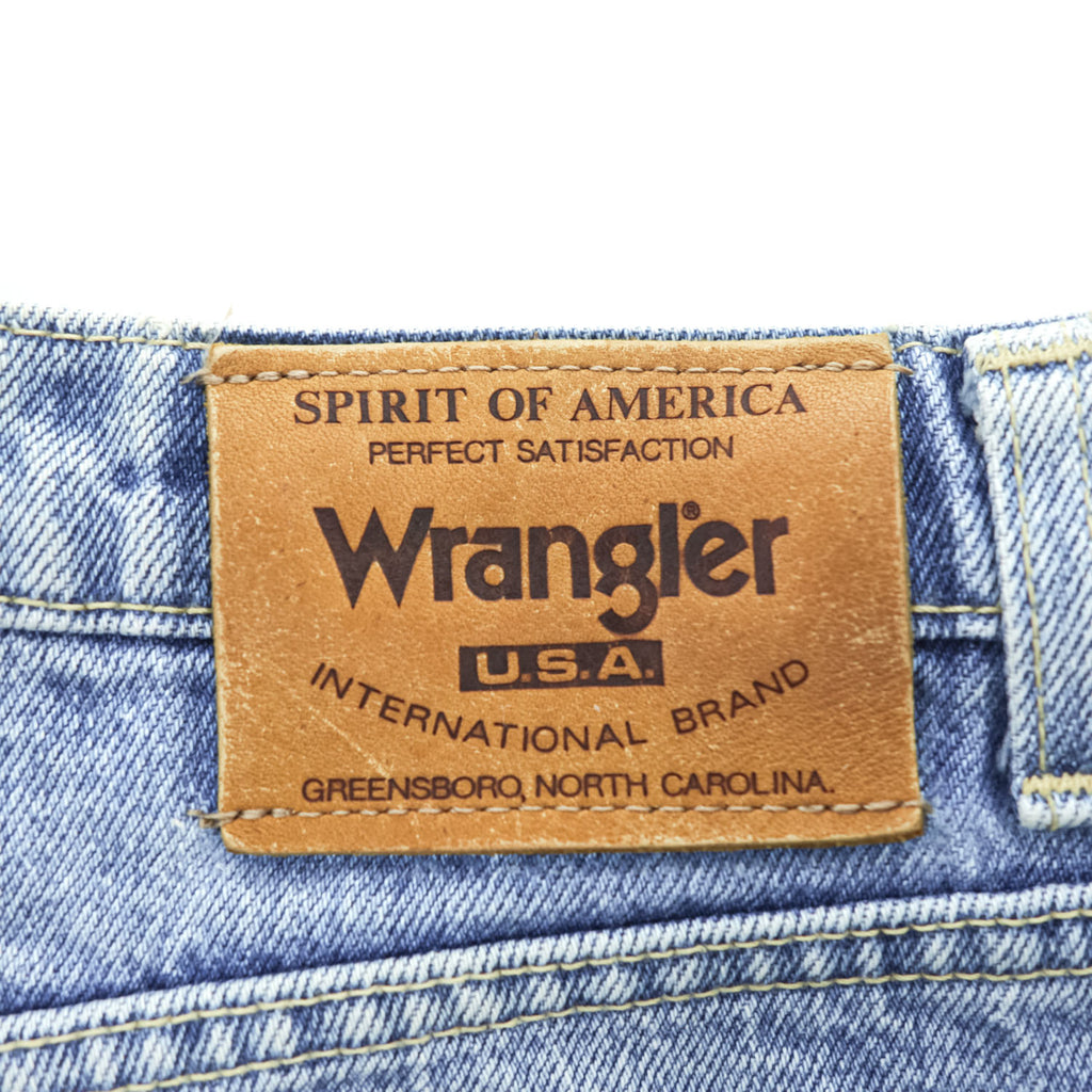 Wrangler 日本製 90年代 ヴィンテージ デニムパンツ ジーンズ L インディゴ ブルー ジッパーフライ レザーパッチ M1906-27