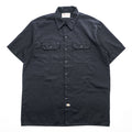 Dickies 半袖ワークシャツ XL ブラック ビッグサイズ フラップ ダブルポケット ボックスシルエット