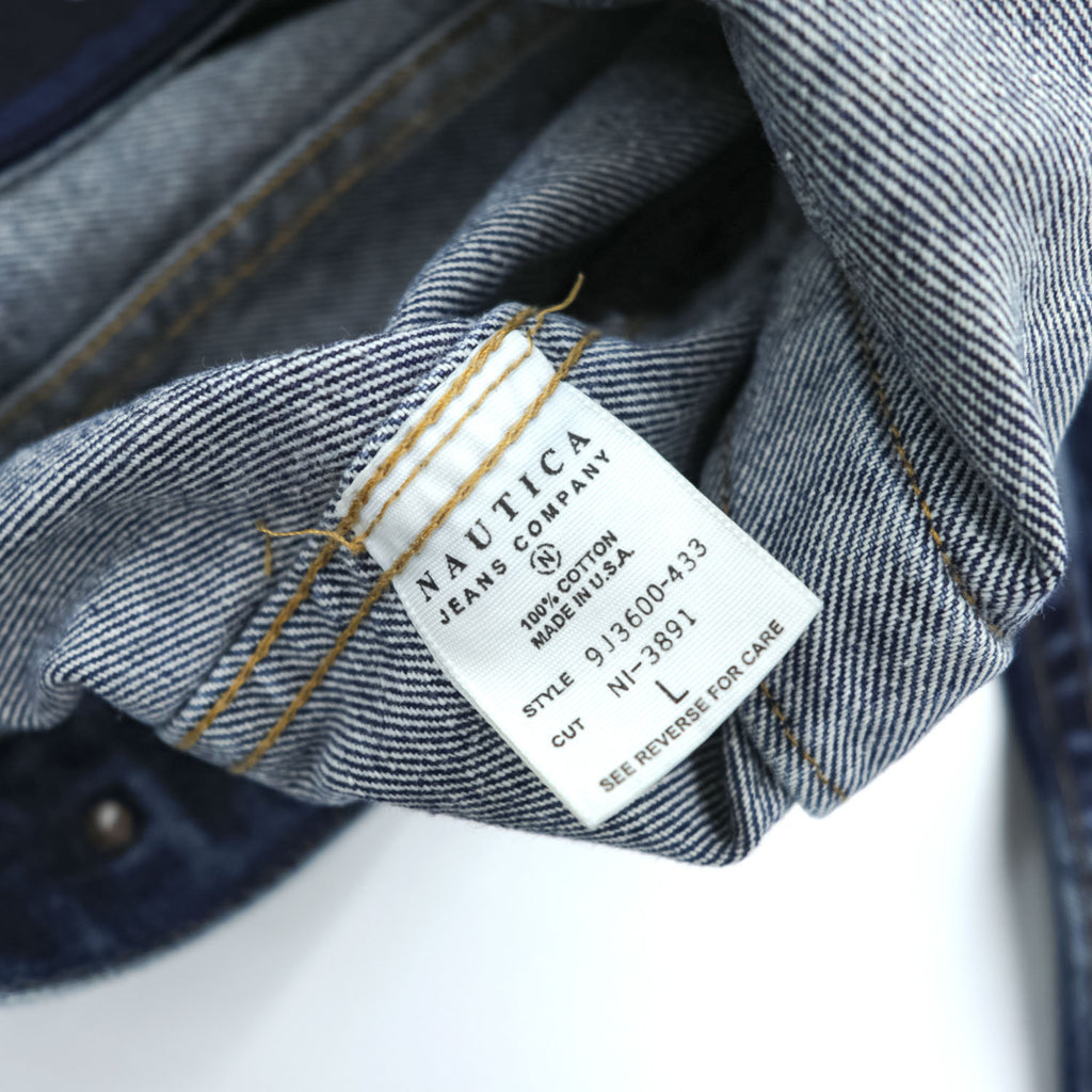 NAUTICA 90年代 USA製 ヴィンテージ デニムジャケット Gジャン L インディゴ ブルー JEANS COMPANY