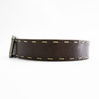 Calvin Klein Brown Leather Contrast Stitch Belt
