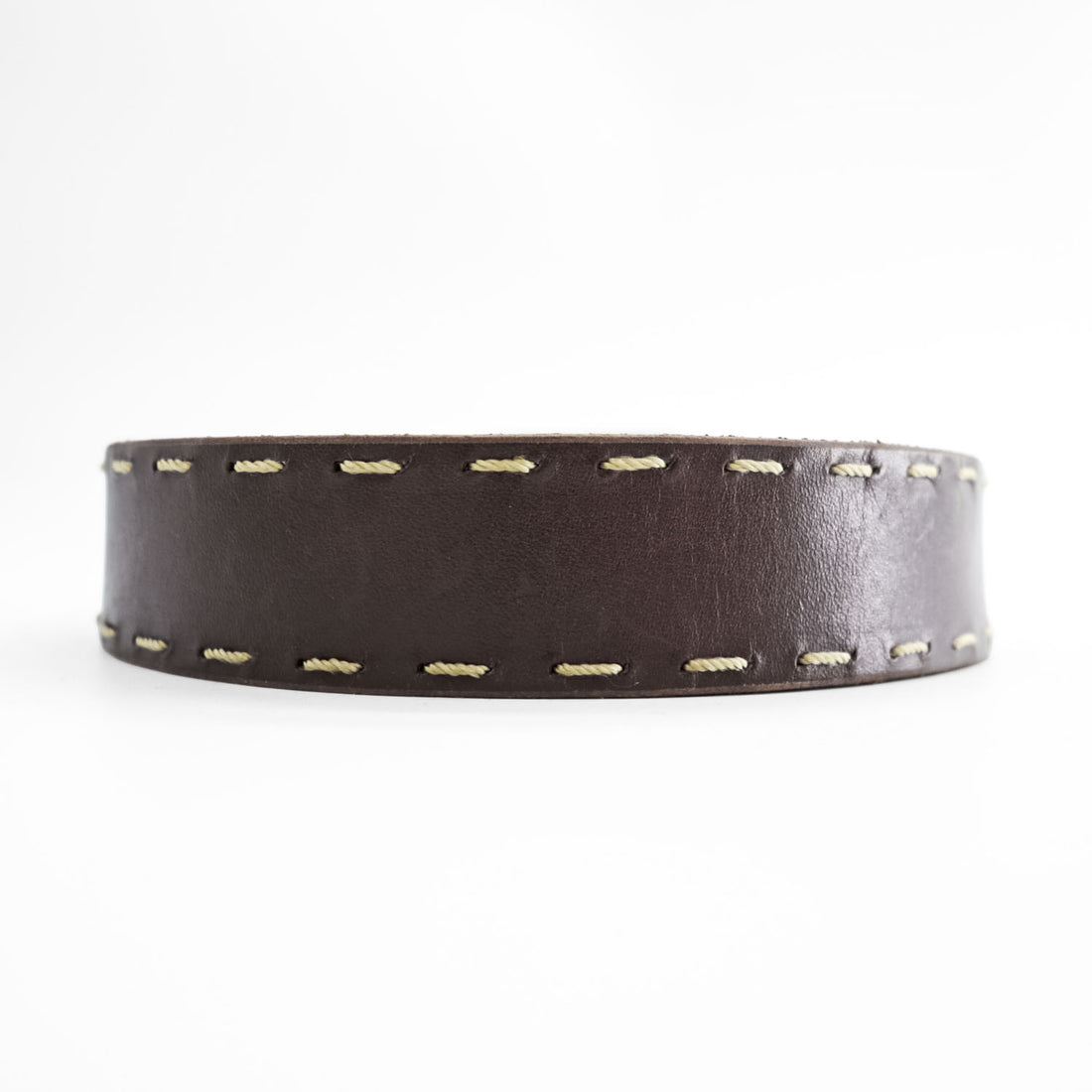 Calvin Klein Brown Leather Contrast Stitch Belt