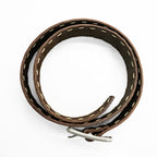 Calvin Klein Brown Leather Contrast Stitch Belt
