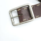 Calvin Klein Brown Leather Contrast Stitch Belt