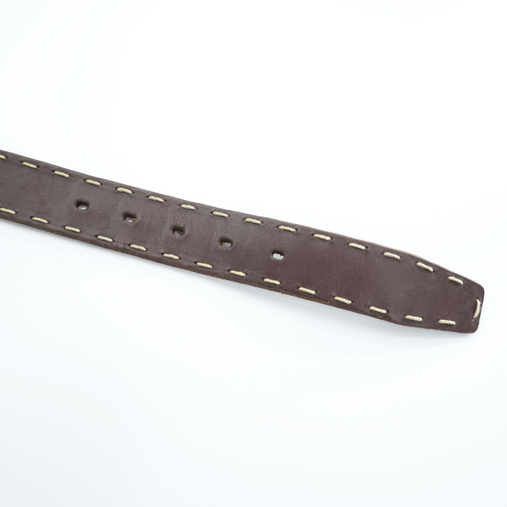 Calvin Klein Brown Leather Contrast Stitch Belt