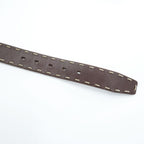 Calvin Klein Brown Leather Contrast Stitch Belt