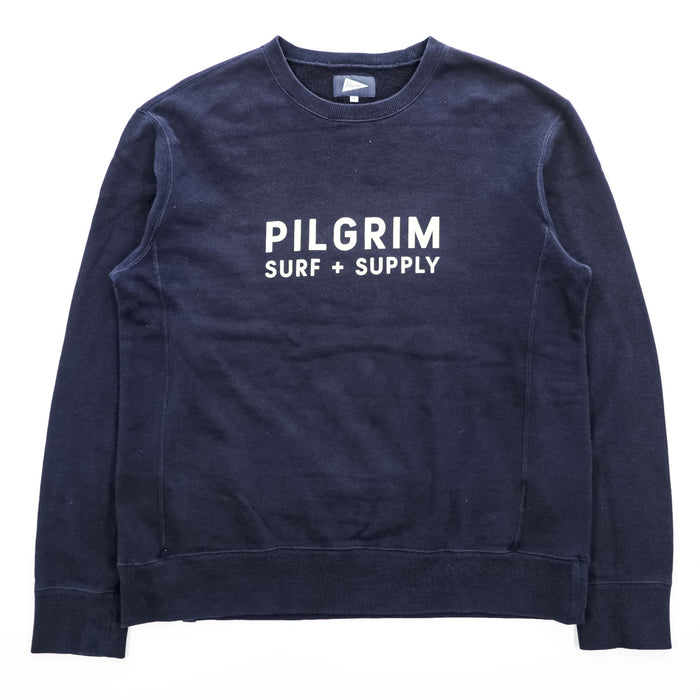 Pilgrim Surf＋Supply 日本製 クルーネック スウェット トレーナー M ネイビー 36-13-0010-375