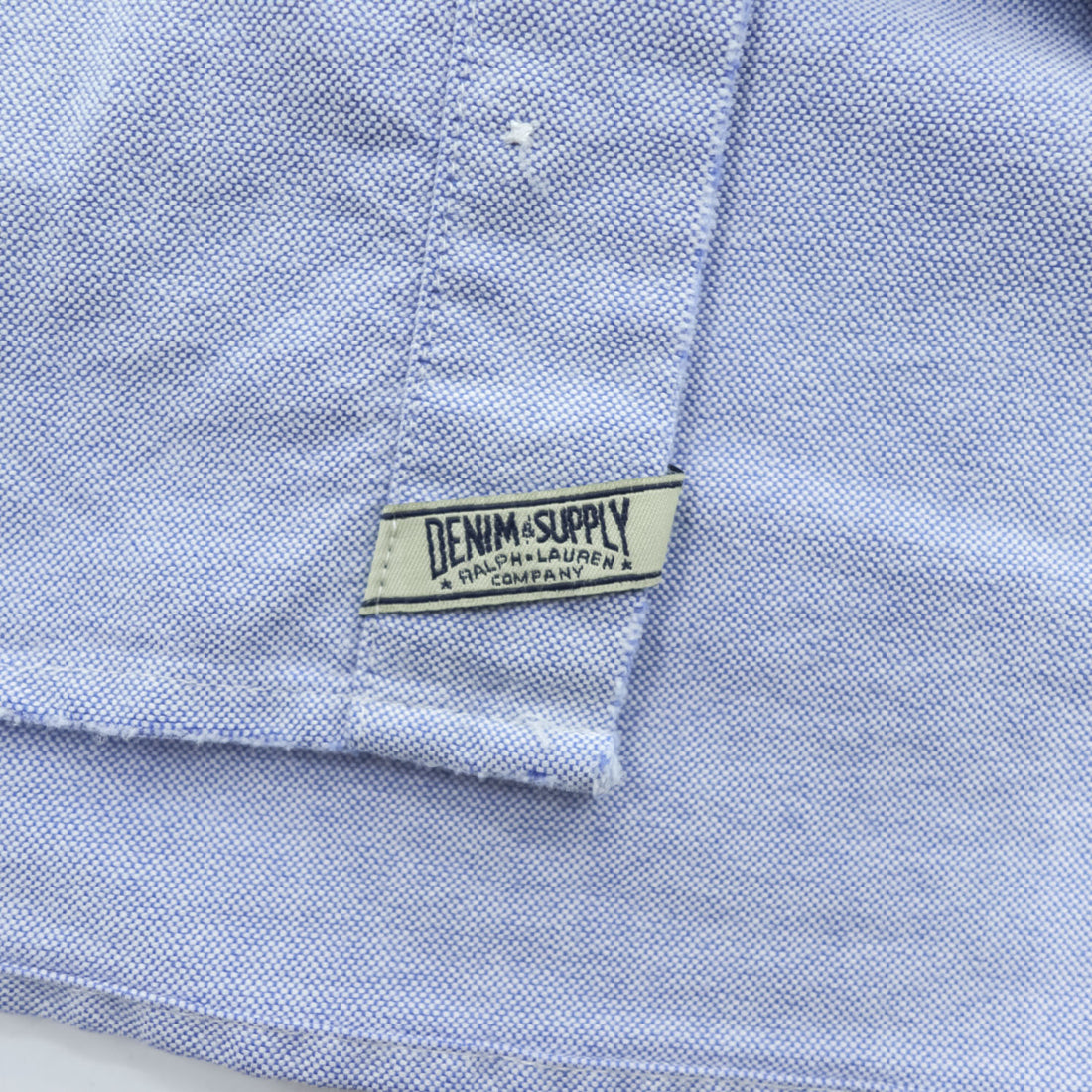DENIM & SUPPLY RALPH LAUREN 長袖 オックスフォードシャツ S ブルー ボタンダウン 胸ポケット