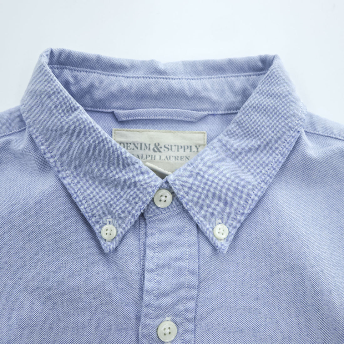 DENIM & SUPPLY RALPH LAUREN 長袖 オックスフォードシャツ S ブルー ボタンダウン 胸ポケット