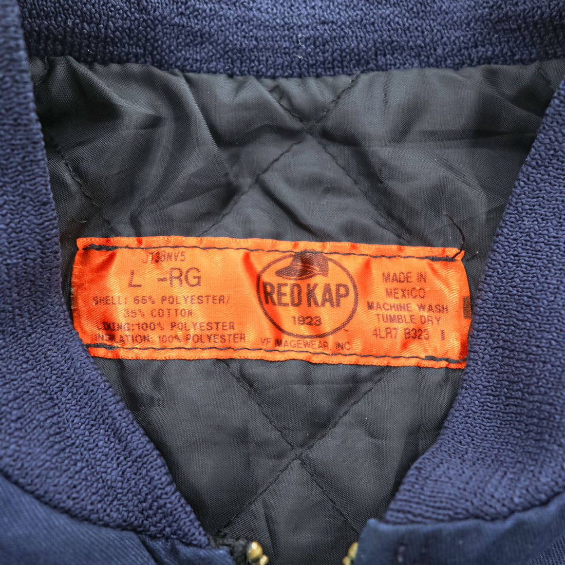 RED KAP ワークジャケット ジップアップブルゾン L ネイビー キルティング裏地 JT38NV5