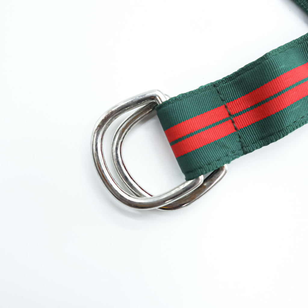 Polo Ralph Lauren 90年代 USA製 ヴィンテージ Dリング リボンベルト ストライプ レッド グリーン