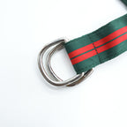Polo Ralph Lauren 90年代 USA製 ヴィンテージ Dリング リボンベルト ストライプ レッド グリーン
