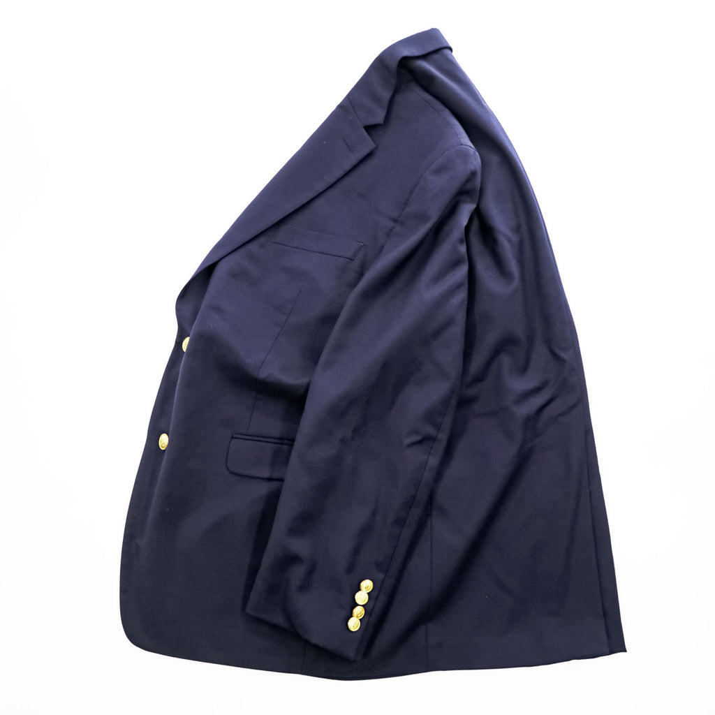 LAUREN RALPH LAUREN 90年代 ヴィンテージ ブレザー 2B テーラードジャケットXL ネイビー ギャバジン macy's men's store 紺ブレ 金ボタン
