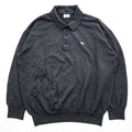 LACOSTE ワニロゴ 長袖 ニットポロシャツ XL ダークグレー ウール100%