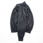 LACOSTE ワニロゴ 長袖 ニットポロシャツ XL ダークグレー ウール100%