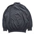 LACOSTE ワニロゴ 長袖 ニットポロシャツ XL ダークグレー ウール100%