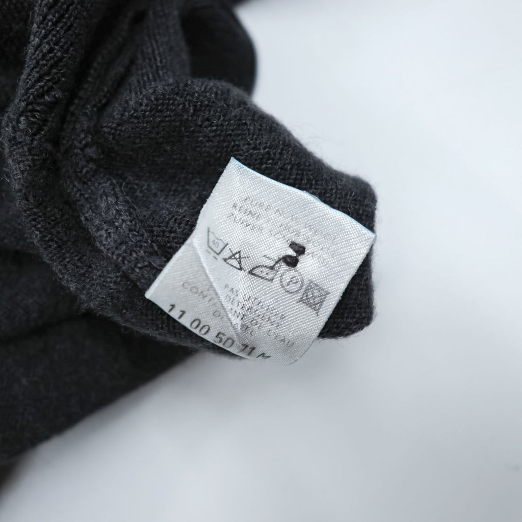 LACOSTE ワニロゴ 長袖 ニットポロシャツ XL ダークグレー ウール100%