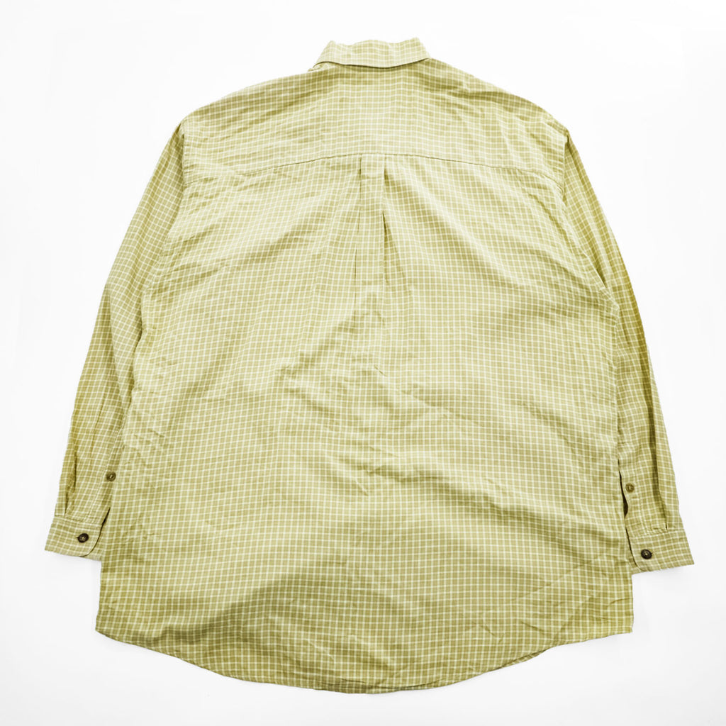 Patagonia 90年代 オーガニックピマコットン 長袖 シャツ XL イエロー チェック 99年製 ORGANIC PIMA COTTON 53834 ポルトガル製