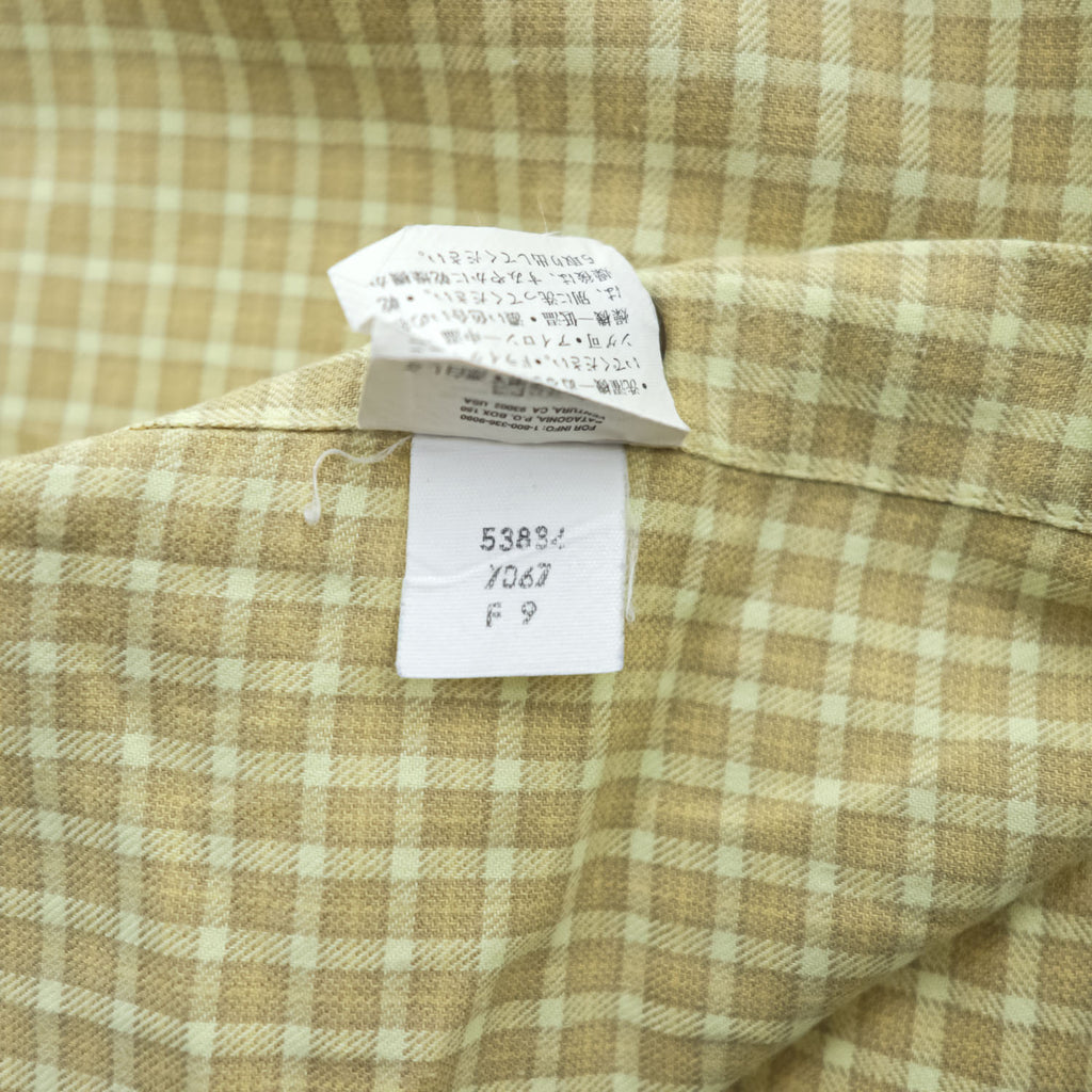 Patagonia 90年代 オーガニックピマコットン 長袖 シャツ XL イエロー チェック 99年製 ORGANIC PIMA COTTON 53834 ポルトガル製