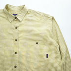 Patagonia 90年代 オーガニックピマコットン 長袖 シャツ XL イエロー チェック 99年製 ORGANIC PIMA COTTON 53834 ポルトガル製