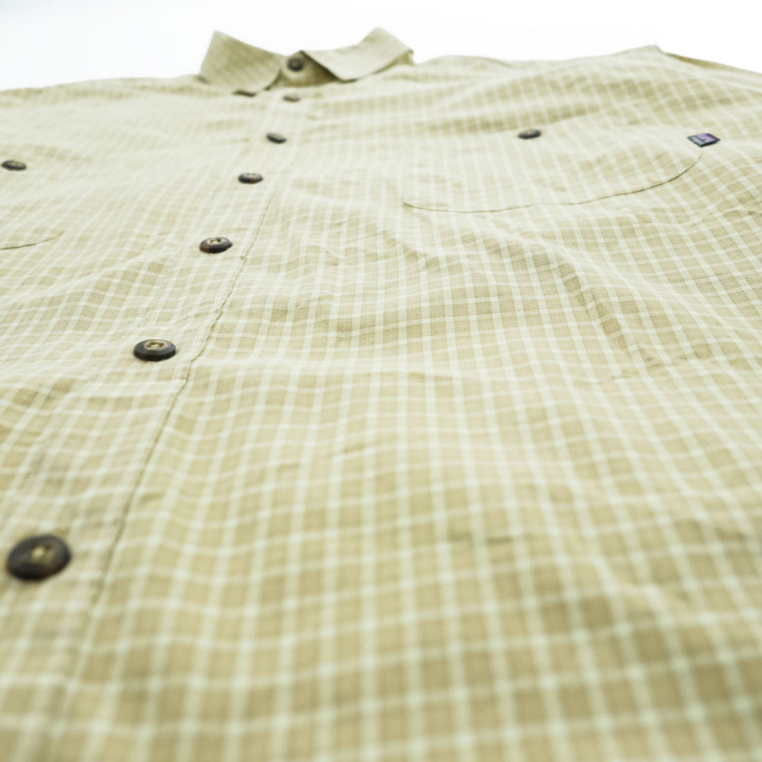 Patagonia 90年代 オーガニックピマコットン 長袖 シャツ XL イエロー チェック 99年製 ORGANIC PIMA COTTON 53834 ポルトガル製