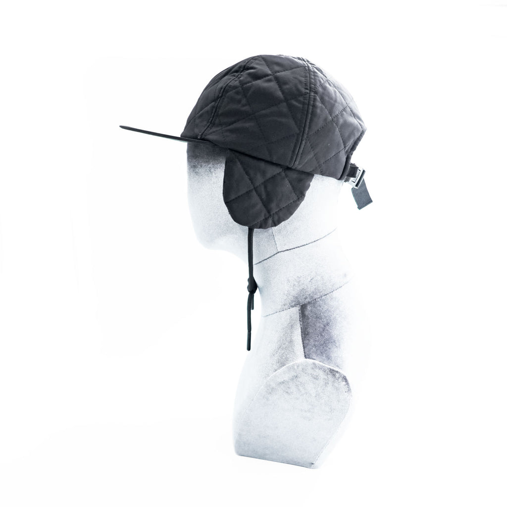 DAIWA PIER39 キルティング フライトキャップ TECH COLD PROOF DRIVING CAP ブラック 撥水 イヤーフラップ 耳当て BC-51023W