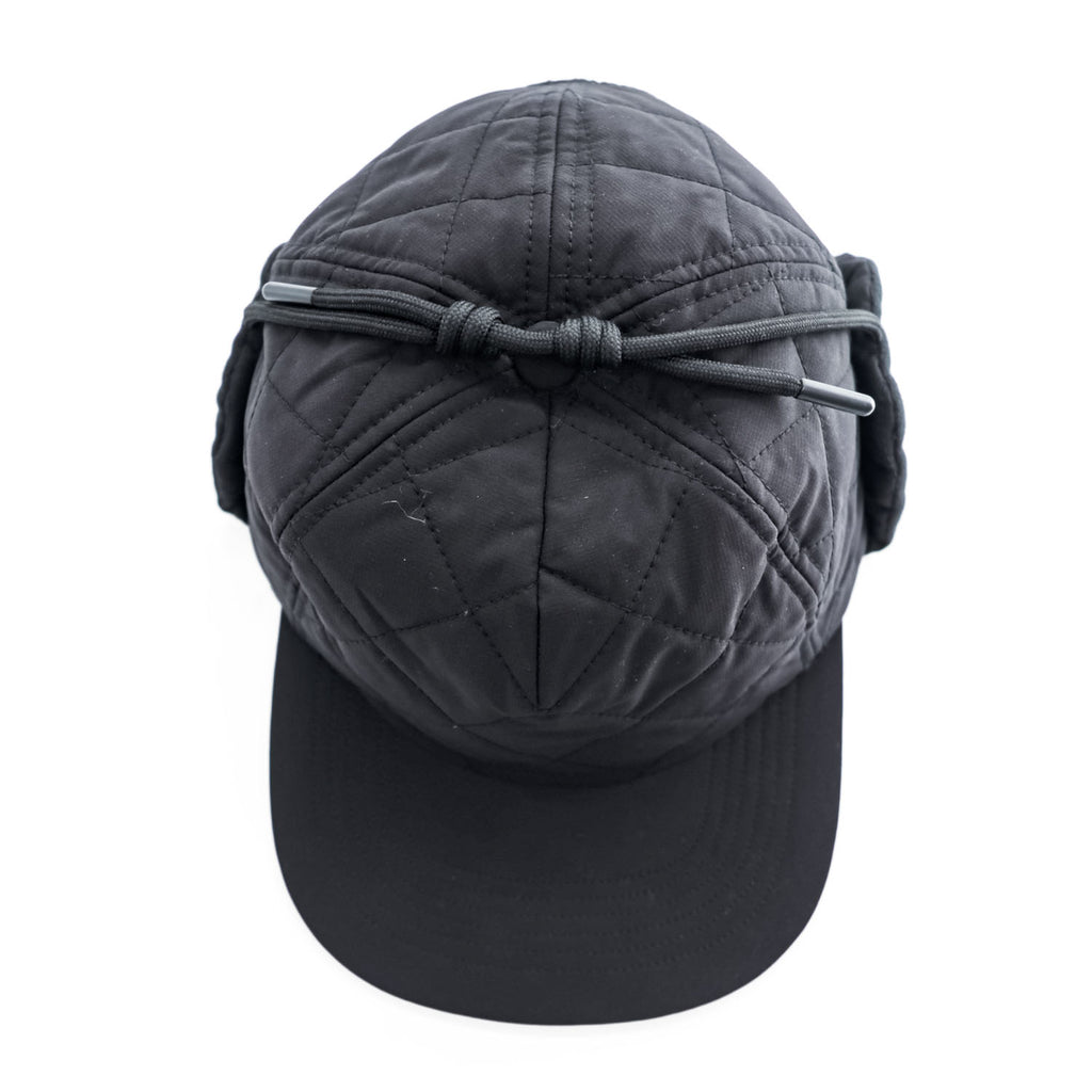 DAIWA PIER39 キルティング フライトキャップ TECH COLD PROOF DRIVING CAP ブラック 撥水 イヤーフラップ 耳当て BC-51023W