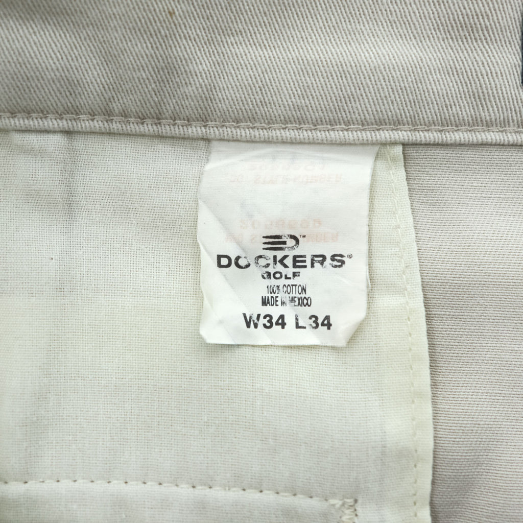 DOCKERS GOLF( Levi's ) 00年代 ヴィンテージ チノパンツ 2タック スラックス L ベージュ ワイド プリーツ