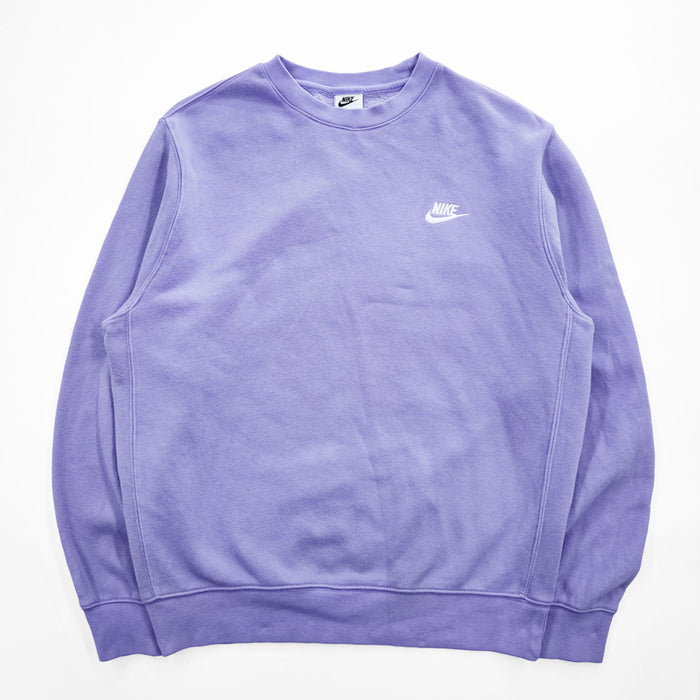 NIKE クルーネック スウェット トレーナー M パープル ワンポイントロゴ BV2662-589