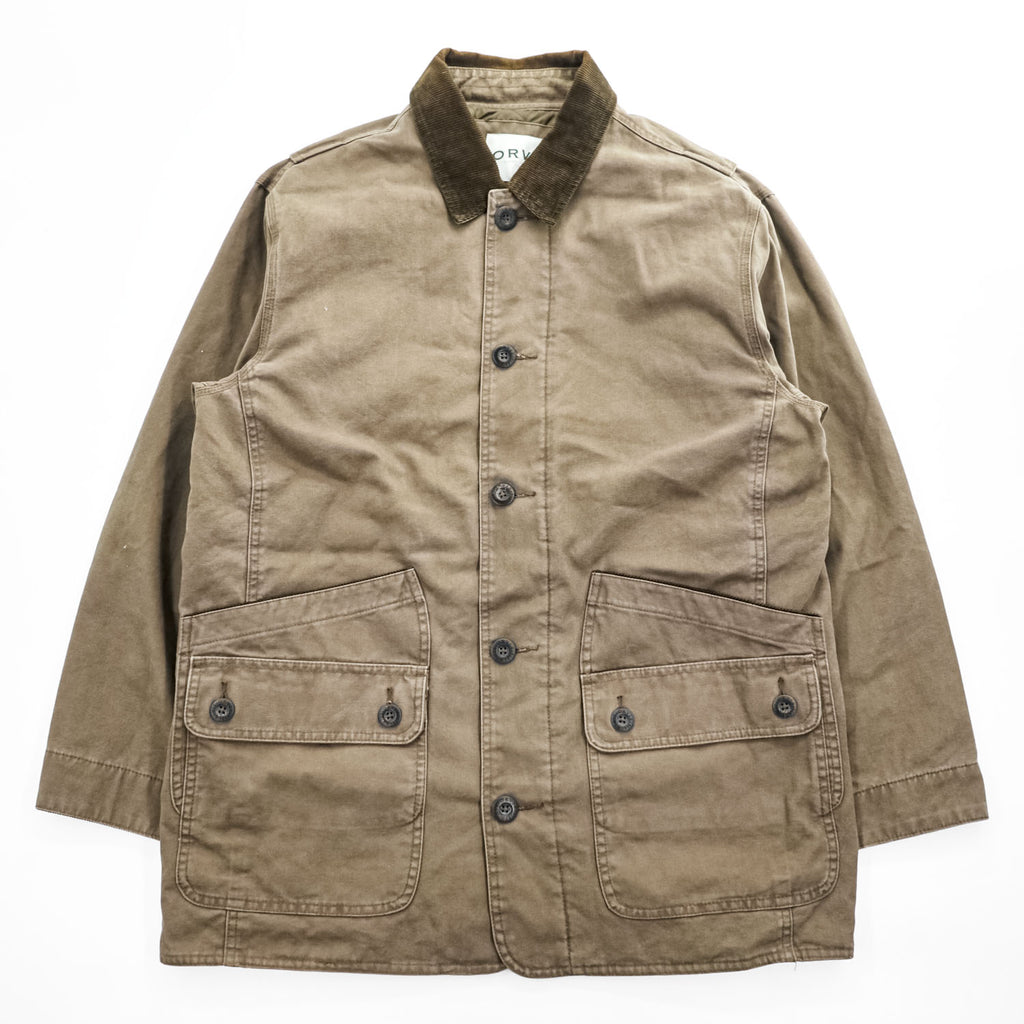 ORVIS ダック地 ハンティングジャケット L キャンバス 襟コーデュロイ 中綿 キルティングライナー