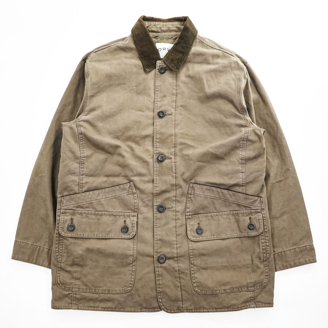 ORVIS ダック地 ハンティングジャケット L キャンバス 襟コーデュロイ 中綿 キルティングライナー