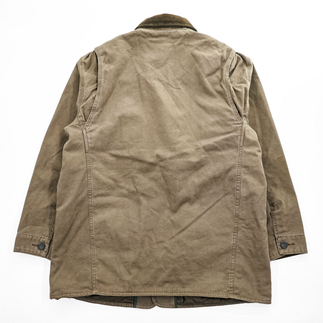 ORVIS ダック地 ハンティングジャケット L キャンバス 襟コーデュロイ 中綿 キルティングライナー