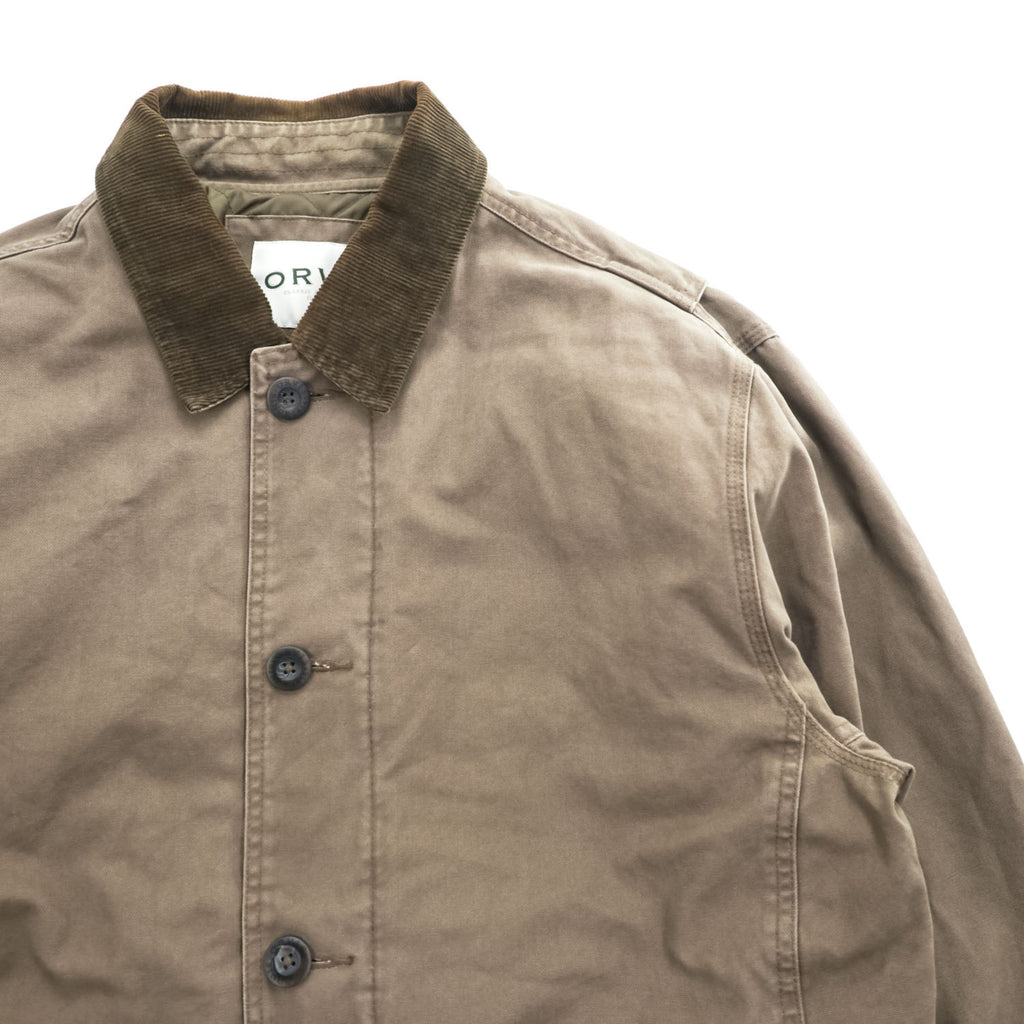 ORVIS ダック地 ハンティングジャケット L キャンバス 襟コーデュロイ 中綿 キルティングライナー