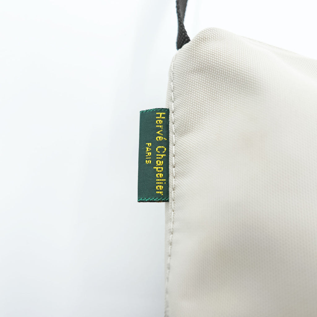 Hervé Chapelier 2884N ナイロン スクエア ショルダーバッグ ベージュ キャンバス フランス製