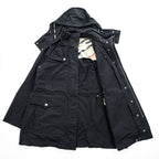 BURBERRY BRIT フード着脱式 コート テクニカル フィールドパーカー XL ブラック ドローコード ダブルジップ